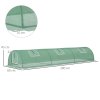 Outsunny PE Mini Greenhouse, 3 M Portable Tunnel Green House with 5 Mesh Windows, Green Grow House Steel Frame for Indoor and Outdoor, Green