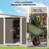 Outsunny 11.3 x 9.2ft Lean to Metal Garden Shed with Double Sliding Doors, Outdoor Galvanised Tool Storage House with 2 Air Vents, Grey