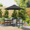 Outsunny 2.5M Garden Cantilever Parasol, Offset Roma Patio Umbrella Hanging Sun Shade Canopy Shelter with 360 Rotation and Cross Base, Black