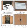 Outsunny 9 x 6FT Outdoor Garden Roofed Metal Storage Shed Tool Box with Foundation Ventilation & Doors Khaki