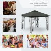 Outsunny 3(m) x 3(m) Garden Gazebo, Double Roof Outdoor Gazebo Canopy Shelter with Netting, Solid Steel Frame, for Garden, Lawn and Deck, Grey