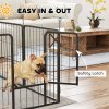 PawHut Dog Pen, 6 Panel Puppy Pen, Steel Dog Playpen, for Small Breeds, 60cm Tall, Black