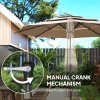 Outsunny 2.6 m Garden Parasol with Solar LED Lights, 3-Tier Patio Umbrella Outdoor with Tilt Mechanism & Crank Handle, UPF 30+, Table Umbrella for Market Terrace, Khaki