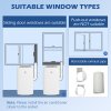 HOMCOM 14000 BTU Portable Air Conditioner, 3 in 1 Dehumidifier Cooling Fan, with Sleep Mode, Remote, LED Display, 24H Timer, Wheels, 40m², Window Venting Kit, A Energy Efficiency, White