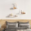 HOMCOM Floating Shelves, Set of 3 Wall Shelf, Shelves for Wall Invisible Mounting, Bedroom Living Room, White