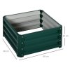 Outsunny Set of 2 Raised Garden Bed, Outdoor Planter Box with Galvanised Steel Frame for Growing Vegetables, Flowers and Herbs, 60 x 60 x 30.5 cm, Green