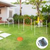 PawHut Dog Agility Equipment Set Pet Run Jump Obedience Training Set for Outdoor with Disc, Whistle, Weaves Poles, Adjustable Jumping Poles, Carry Bag
