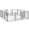 PawHut Dog Pen 12 Panels Puppy Pen Heavy Duty Pet Playpen for Indoor Outdoor for Dogs, Rabbits, Ducks 80cm High