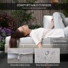 Outsunny 3 Pieces Rattan Garden Furniture Set, Wicker Garden Sofa Set with 3-Seater Sofa, Loveseat, Coffee Table, Side Table & Cushions, 5-Seater Outdoor Furniture Set, Grey