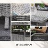 Outsunny Garden PE Rattan Dining Sofa Set, Outdoor 4 Seater Wicker Furniture, High Back Chairs with Cushions, Tempered Glass Coffee Table for Patio, Light Grey