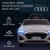 AIYAPLAY Audi Q8 E-tron Licensed Electric Car for Kids, 12V Electric Ride on Sportback Design with Remote Control, 4 Suspension Wheels, LED Headlights, Music, Horn, for Ages 3-4 - Grey