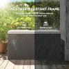 Outsunny 380L Garden Storage Box Outdoor Storage Box Waterproof with Lockable Lid and Moulded Handles, Double-Layer HDPE Deck Box, 115 x 60 x 60 cm