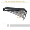 Outsunny 3 x 2.5m Electric Awning with LED Light and Remote Controller, Aluminium Frame Retractable Awning Half Cassette Sun Canopies for Garden Patio Deck Door Window