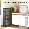 PawHut Dog Pen, 8 Panel Puppy Pen, Steel Dog Playpen, for Medium Breeds, 80cm Tall, Black