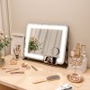 HOMCOM Vanity Mirror with Lights, 63x50 cm Lighted Makeup Mirror with 3 Colour Lighting Modes, 10X Magnifying, USB Charging Port, Phone Holder, 360 Degree Rotation, Touch Screen, for Dressing Table