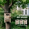 PawHut Bat Boxes, Pack of 3 Wooden Bat Houses for Outdoor, Garden, Farm, Easy for Bat to Land and Roost, Designed to Attract Bats & Easy to Hang, 18 x 6 x 22.5 cm