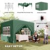 Outsunny 3 x 3(m) Pop Up Gazebo with Sides and Carry Bag, UPF50+, Height Adjustable Party Tent Instant Event Shelter for Garden, Outdoor, Patio, Dark Green