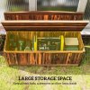 Outsunny Garden Arch Wood Bench Outdoor Storage Box Garden Furniture Chair 115L x 45W x 75Hcm, Brown