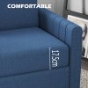 HOMCOM 2 Seater Sofa, Channel Tufted Modern Fabric Couch, Comfy Upholstered Small Sofa Loveseat with Spring Cushion, Back Pillow, for Living Room, Bedroom, Office