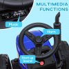 HOMCOM Electric Ride on Tractor 12V Kids Electric Car with Detachable Trailer Remote Control, Music, Horn, Lights, Start-Up Sound, for Ages 3-6 Years - Blue
