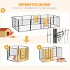PawHut Dog Pen 12 Panels Puppy Pen Heavy Duty Pet Playpen for Indoor Outdoor for Dogs, Rabbits, Ducks 80cm High