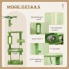 PawHut 142cm Cat Tree for Indoor Cats, Cat Tower with Scratching Posts, Scratch Board, Hammock, Toy Balls, Multi-level Platforms, Green