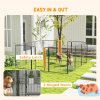 PawHut Dog Pen 12 Panels Puppy Pen Heavy Duty Pet Playpen for Indoor Outdoor for Dogs, Rabbits, Ducks 100cm High