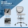 Vinsetto Drafting Chair, Swivel Office Draughtsman Chair, Mesh Standing Desk Chair with Adjustable Foot Ring, Armless, Light Grey