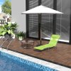 Outsunny Outdoor Foldable Sun Lounger, Adjustable Backrest Garden Recliner Sun Lounger Chair with Headrest Pillow, Green