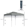 Outsunny 3 x 3(M) Pop Up Gazebo, UPF 50+ Foldable Canopy Tent with Wheeled Carrybag, 4 Leg Weight Bags, Height Adjustable Marquee Shelter 1 person easy setup for Outdoor Garden Patio Party, Dark Grey