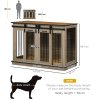 PawHut Dog Crate Furniture for Large Dog, Double Dog Cage for Small Dogs with Divider, Sliding Doors - Oak Tone