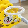 AIYAPLAY Kids Slide 3 in 1 Freestanding Toddler Slide with Climber, Basketball Hoop, Basketball, Lion-Themed for Ages 18-36 Months - Yellow