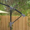 Outsunny 3x2m Cantilever Parasol with Cross Base, Banana Parasol with Crank Handle and 6 Ribs, Rectangular Hanging Patio Umbrella for Outdoor Pool, Garden, Balcony, Beige