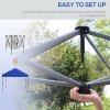 Outsunny 3 x 3(m) Pop Up Gazebo, 1 Person Easay Setup Marquee Party Tent with 1-Button Push, Adjustable Straight Legs, Wheeled Bag, Stakes, Ropes, Sandbags, Instant Shelter, Blue