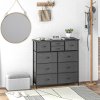 HOMCOM Chest of Drawers for Bedroom, Fabric Dresser, 10 Drawer Storage Organizer Unit with Foldable Drawers and Steel Frame