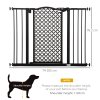 PawHut 74-105 cm Pressure Fit Safety Gate for Doorways and Staircases, Dog Gate, Pet Barrier for Hallways with Auto Close, Double Locking, 2 Extensions