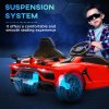 HOMCOM Lamborghini Aventador Licensed Kids' Electric Ride-on with Remote Control, 12V Powered Electric Car for Kids with Butterfly Doors, Auxiliary wheels, Music, Horn, Suspension - Red