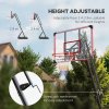 SPORTNOW Basketball Hoop Outdoor, Height Adjustable Basketball Hoop and Stand with Weighted Base, Portable on Wheels, 2.4-2.9m, Red