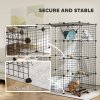 PawHut Cat Cage Indoor, DIY 4 Tier Wire Cat Enclosure with Hammock, Ramps, Doors, Jumping Platforms, Detachable Catio Indoor for 1-3 Cats, 105 x 70 x 140 cm, Black
