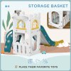 AIYAPLAY Kids Slide, 4 in 1 Toddler Slide with Basketball Hoop, Climber, Telescope, Storage Basket, Indoor Slide for 1-3 Years, Yellow