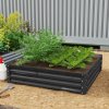 Outsunny 432L Square Raised Garden Bed Box with Weatherized Steel Frame for Vegetables, Flowers and Herbs, 120 x 120 x 30cm, Grey