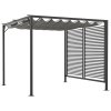 Outsunny 2.8 x 3(m) Metal Outdoor Pergola with Retractable Roof, Outdoor Gazebo Canopy Shelter with Grommet Holes for Garden, Patio, Lawn, Grey
