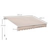 Outsunny 3 x 2m Manual Window Awning Canopy Garden Outdoor Shelter Patio Sun Shade UV Blocker Light Weight Aluminium Frame w/ Hand Crank Beige