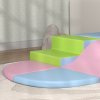 HOMCOM 6 Piece Soft Play Equipment, Kids Foam Blocks Toys for Climb and Crawl, Indoor Activity Play Set Playground for Toddler 1-3 Years Old, Pink
