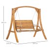 Outsunny 2 Seater Garden Swing Seat Swing Chair, Outdoor Wooden Swing Bench Seat