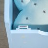 ZONEKIZ 2 in 1 Wooden Toy Box, Kids Storage Bench, Toy Chest with Safety Rod - Blue