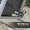 Outsunny Outdoor Seat Cushions Back Cushion with 2 Pillows, Water Repellent Seat Pads for 3-Seater Chair, Swing, Sofa, CUSHIONS ONLY, NO SWING, Charcoal Grey