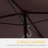 Outsunny 2 x 1.3m Garden Parasol Umbrella, Outdoor Market Table Umbrella with Ruffles & Aluminium Pole, Rectangular Tilting Parasol Sun Shade Canopy, Brown
