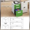 Vinsetto Lockable File Cabinet with 3 Drawers, Vertical Office Drawer for A4, Letter, Legal Size, Anti-tilt Design, Pre-Assembled Body, Green