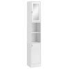 kleankin Tall Bathroom Storage Cabinet with Mirror, Freestanding Floor Cabinet Tallboy Unit with Adjustable Shelves, White